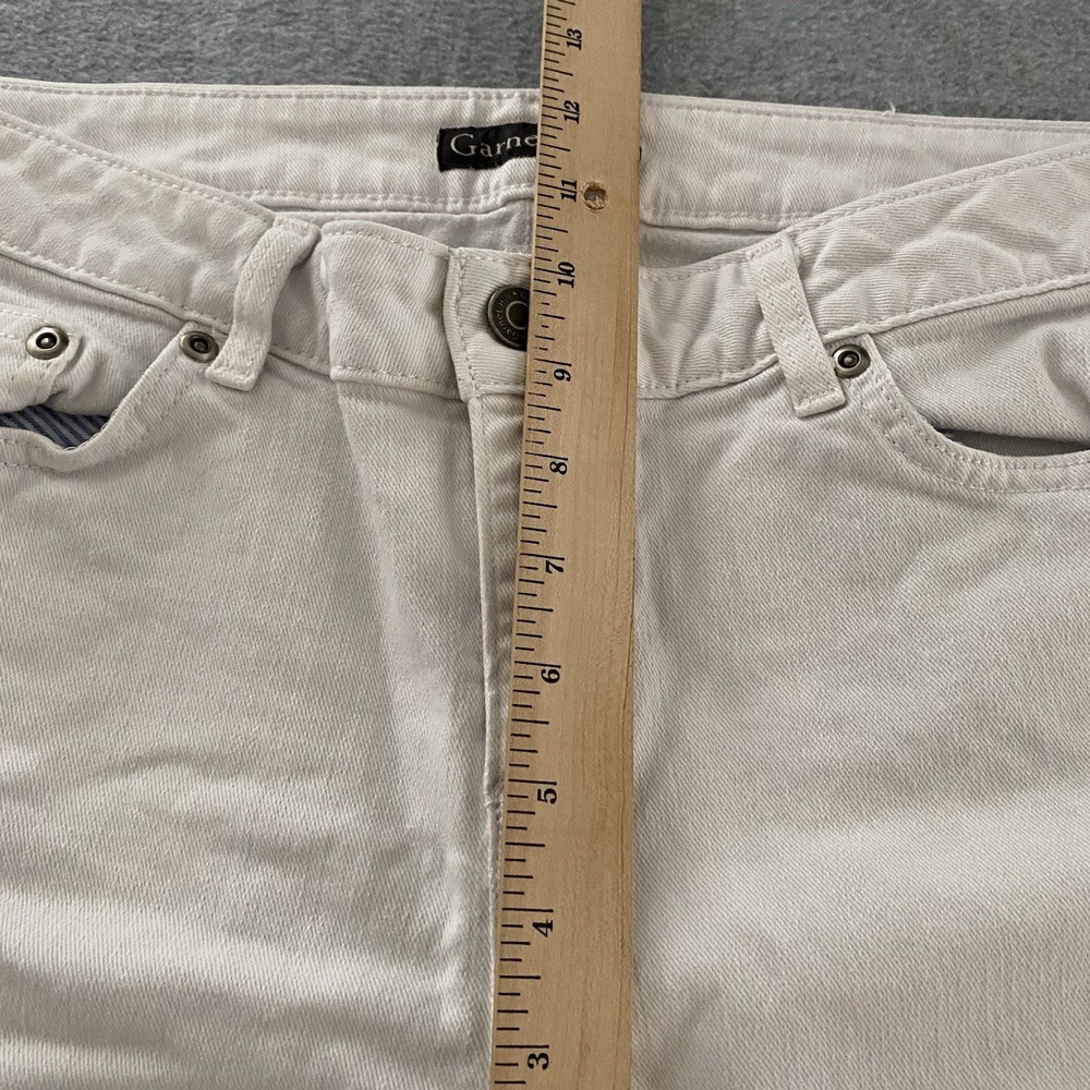 Garnet Hill Denim Shorts Womens 33w White 9in Inseam Casual Jean Stretch - Picture 10 of 14